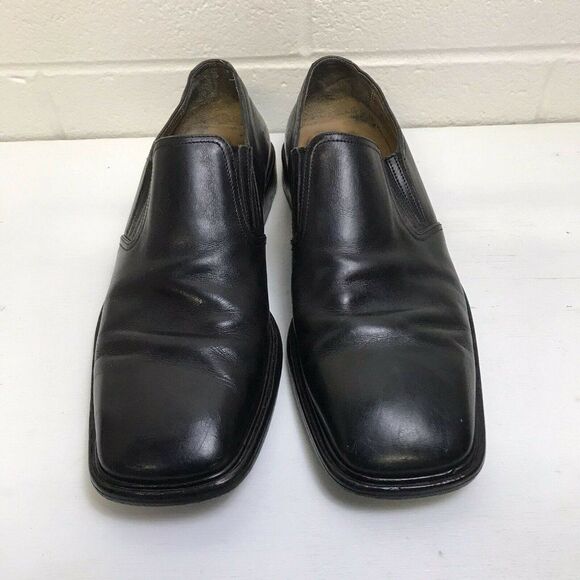 Louis Vuitton Men's Black Leather Square Toe Slip On Loafer Shoes Size LV 8 US 9